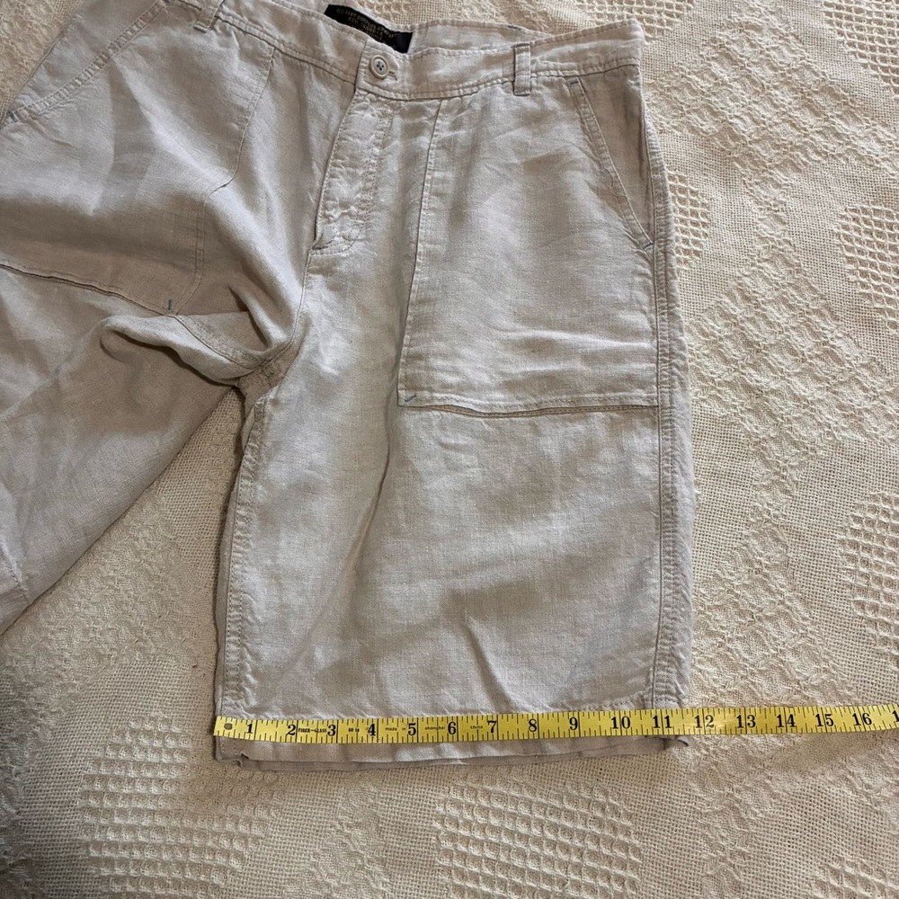 Old Navy Men's 100% Linen Shorts Natural Ivory Beige Sz 36 - Picture 6 of 12